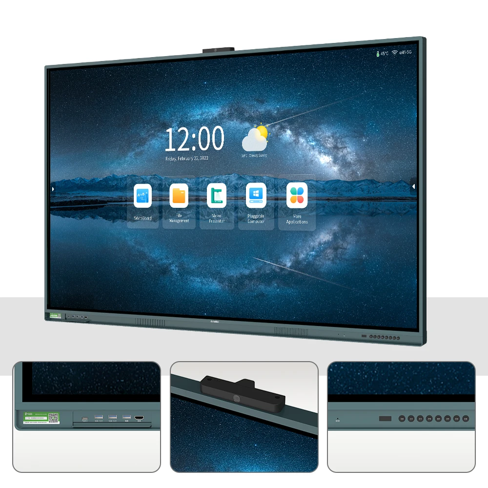 2024 dual systems 65inch interactive whiteboard prices all-in-one pc interactive whiteboard flat panel