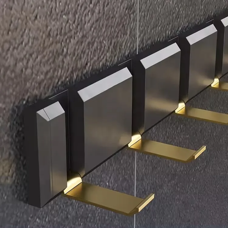 Wholesale black Hidden metal towel hook towel holder for Living Room Bathroom Wardrobe Coat Clothes Hook Up