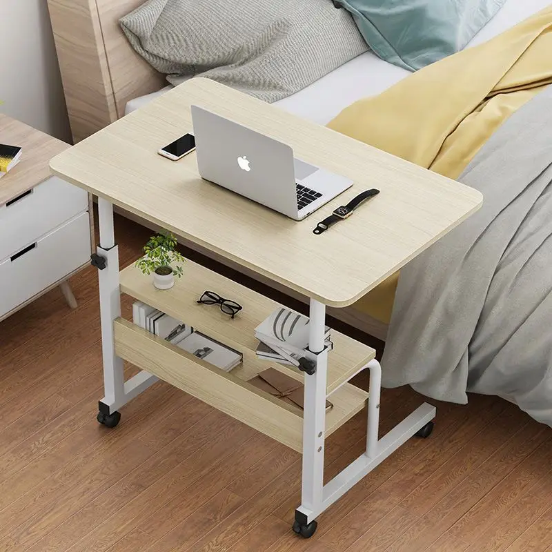 Adjustable Multifunctional Portable Bedside Table Student Movable Wood Writing Desk White Writing Standing Working Desks
