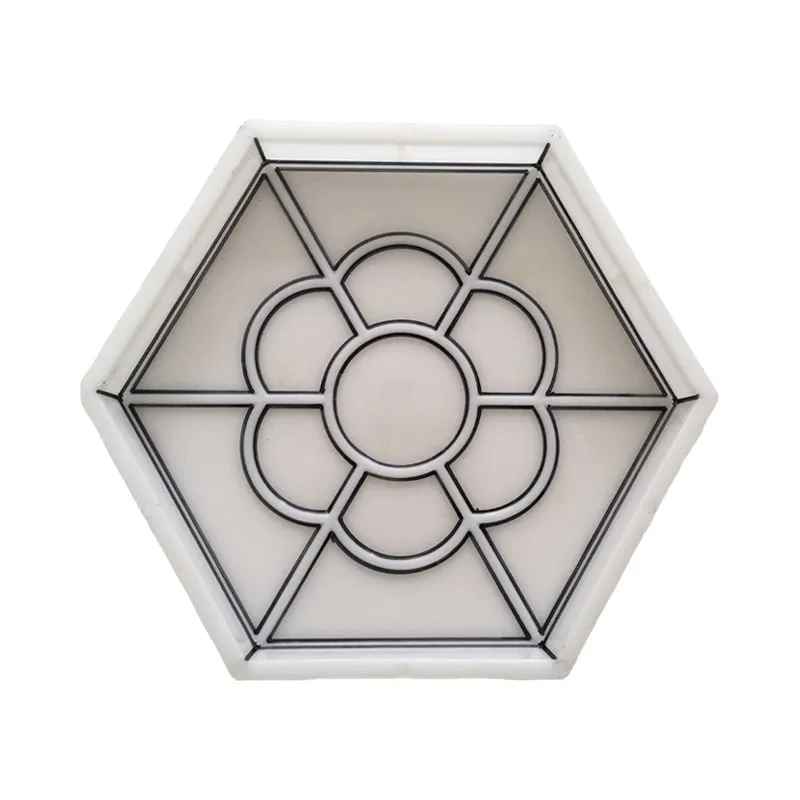 Plum Blossom Hexagon Pavement Brick Homemade Stepping Stone Concrete Floured Pattern Floor Tile Cement Die