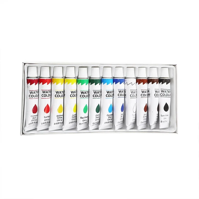 WBG Custom Logo Small Package Aluminum Tube Eco Children Watercolor Nontoxic Water Colour Acrylic Paint Set