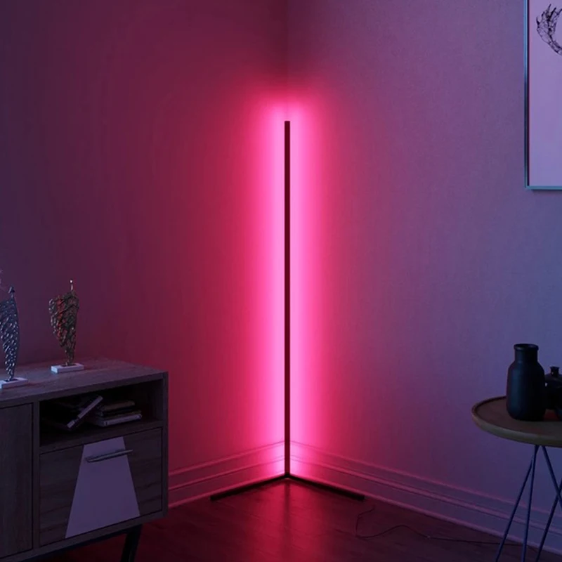 Dropshipping Stock  Dimming Black White Floor Lamp ModernNordic Shelf Standing Contemporary RGB Remote LED Floor Lamps 2021