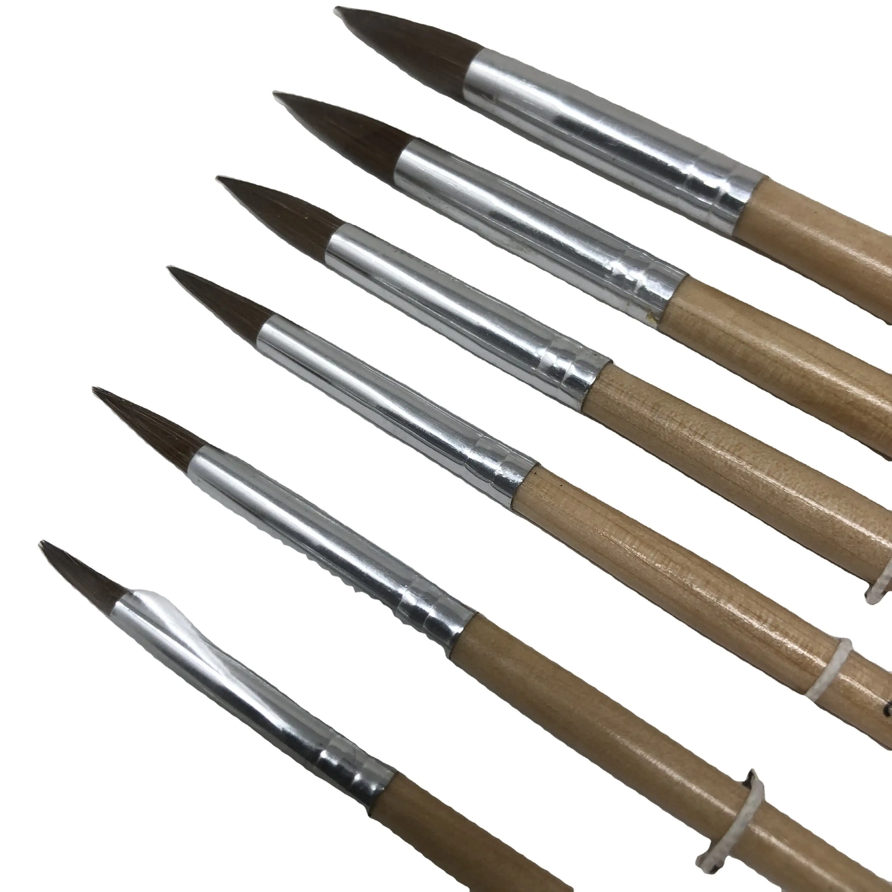 Factory Price Cheaper Artist Brush With Nylon Brush Head And Wooden Handle Paint Brush Suit