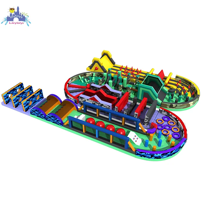 cheap price High Quality PVC Large Inflatable Obstacle Course Bouncy Castle For Sale