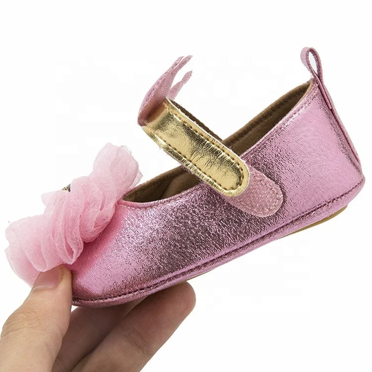 Wholesale Cute PU Leather crown bowknot princess dress party toddler baby girl shoes