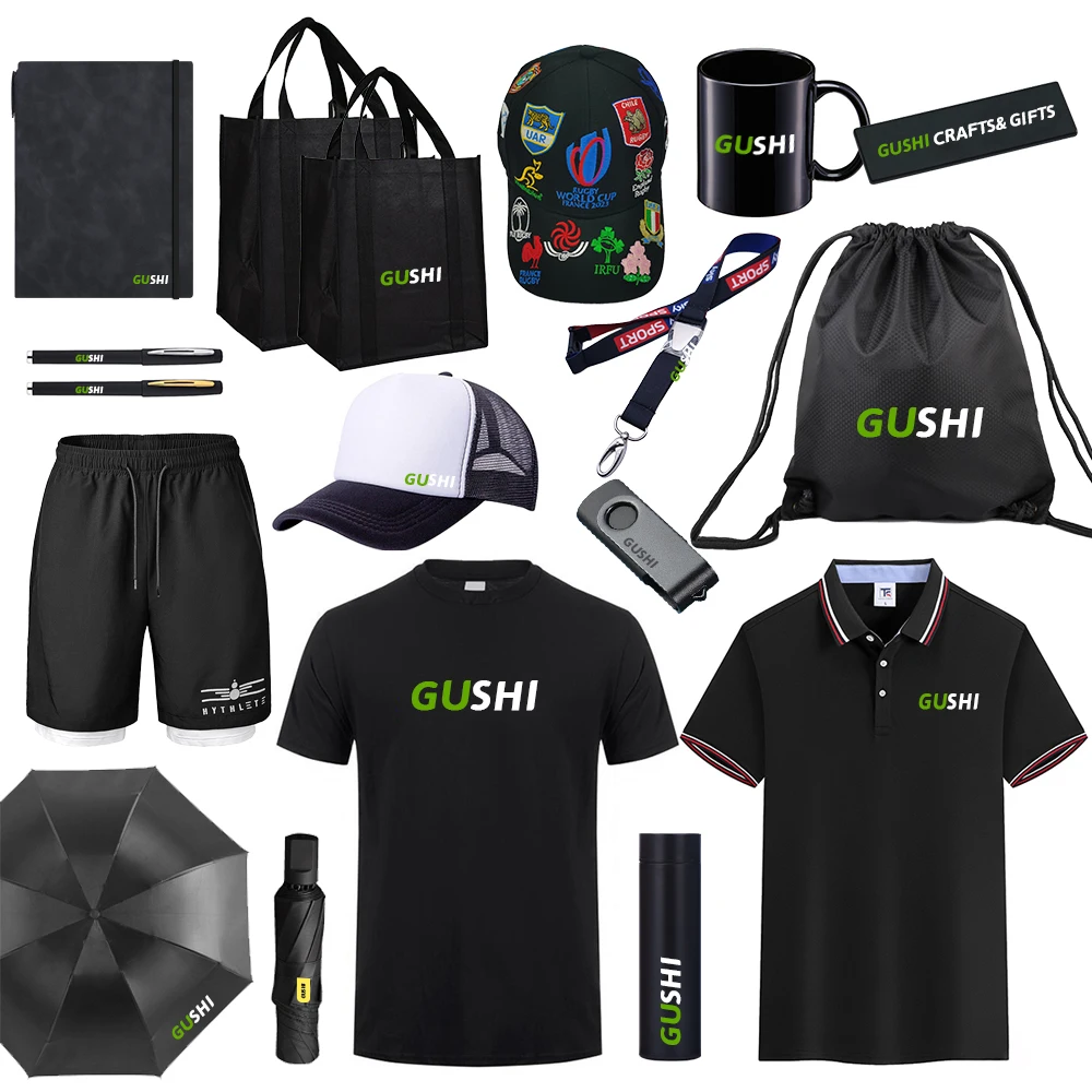 Black high-end business promotional gifts customized cheap high quality gift box T-shirt hat notebook with hand gift