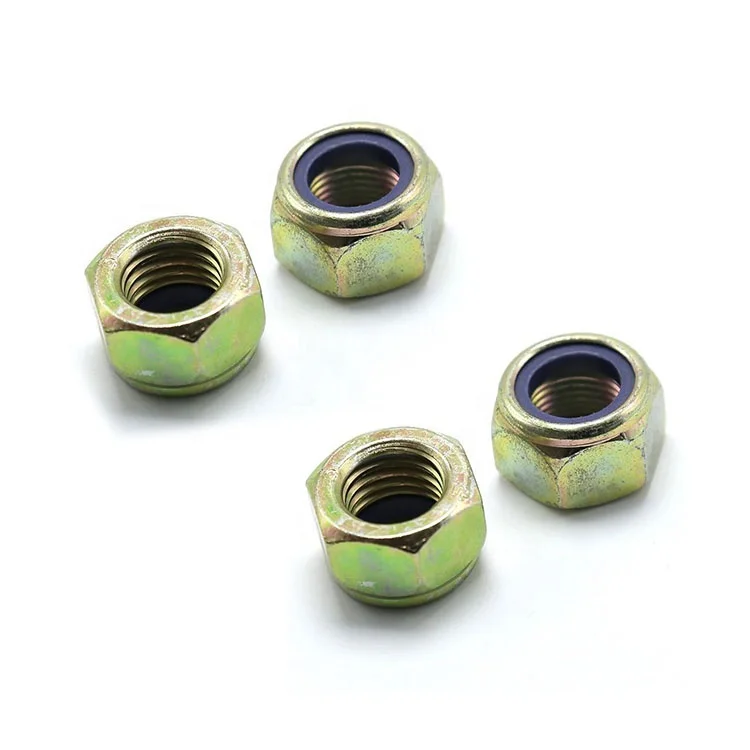 DIN985 nylon insert lock brass hex nut for connect parts