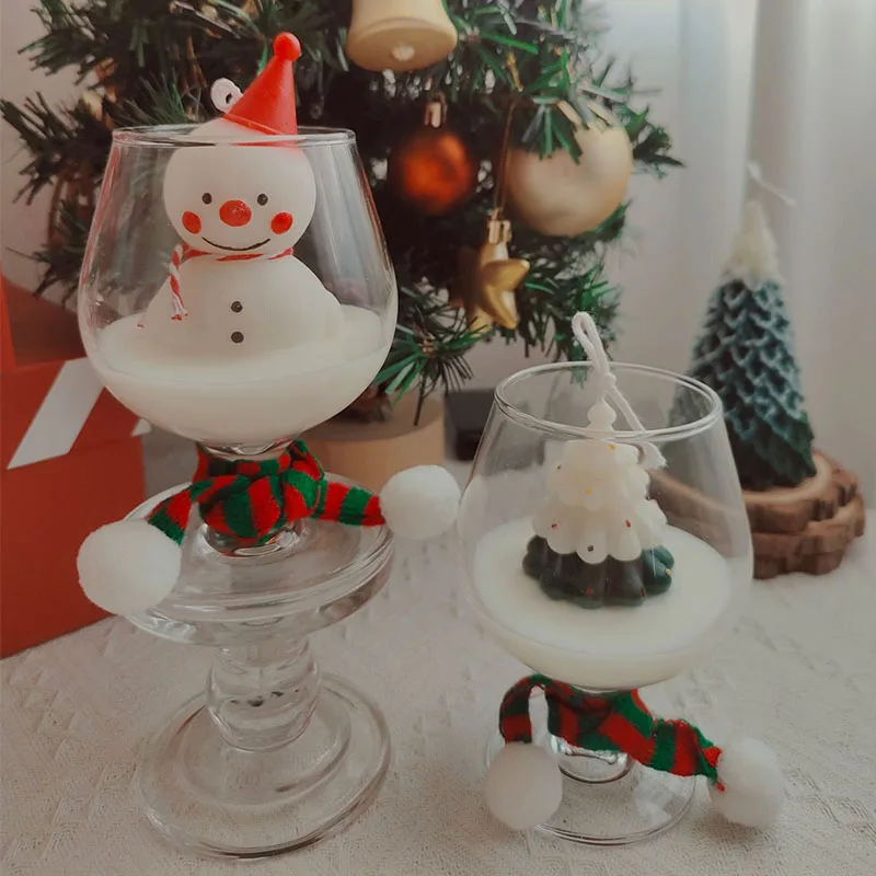 Snowflake Scented Candles Christmas Gifts Wholesale Creative Handmade Scented Modeling Candles Mini Christmas Scented Candle Jar