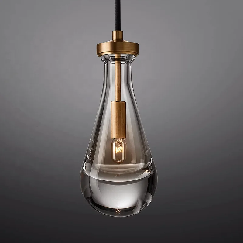 Luxury copper crystal droplet chandelier ceiling ceiling light for dinning room JY9618