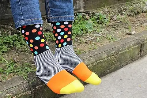 Happiness Funny Socks Bright Colored Crazy Socks High Quality Fashion Custom Made Fancyed Cool Business Cotton Socks Men Casual