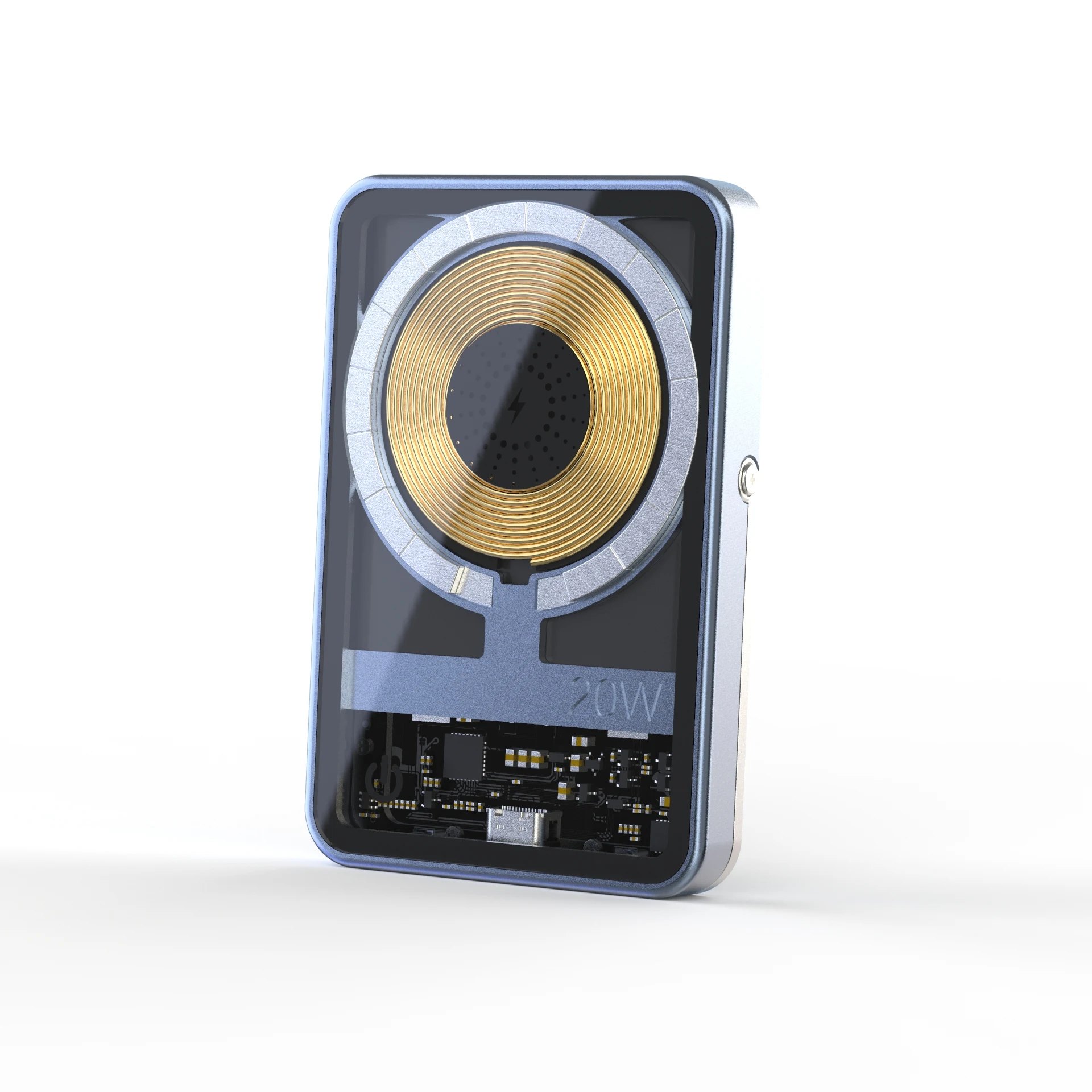 Magnet Battery Pack Mobile Fast Power Station Magnetic Transparent 15W 20W Wireless Charger Power Bank With Foldable Stand