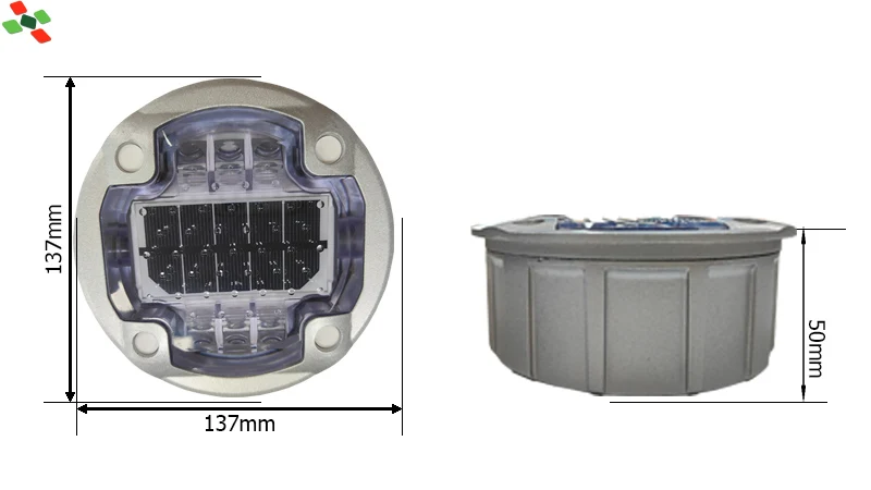 Factory Manufacture Wholesale High Quality 137MM Waterproof Green Color IP68 Solar Road Studs