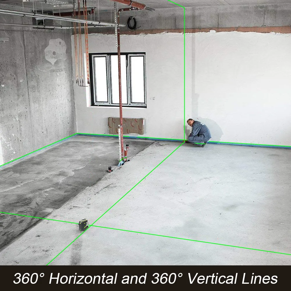 fukuda MW93T-3-3G  3D 12 Lines Self-Leveling 360  Vertical & Horizontal Green Beam Laser Level