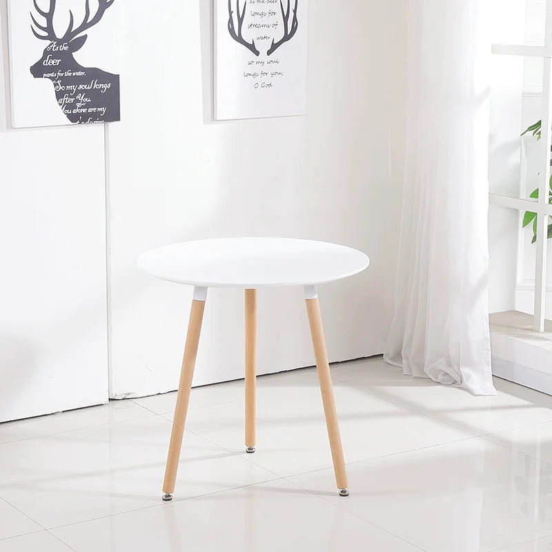 
New Designed modern MDF Round dining room table with wood legs 