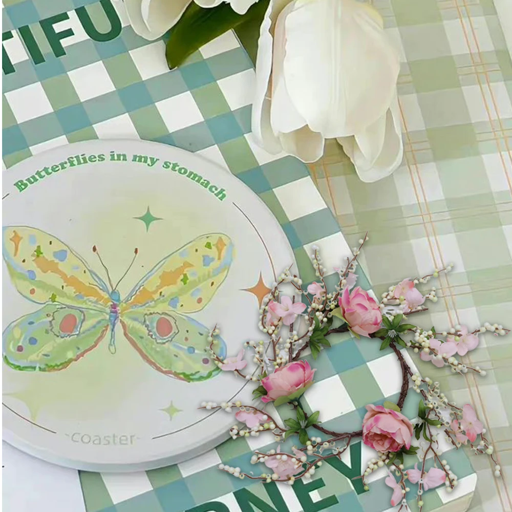 INUNION New Trends Easter Decoration Spring Garland Wreath Artificial Simulation Wedding Flower Artificial Peony Flower Wreath