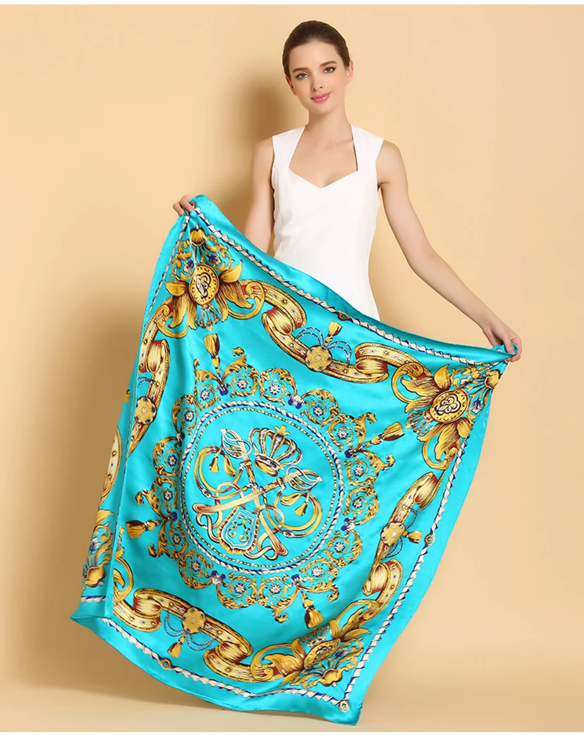 Low MOQ Custom design digital print natural silk scarf