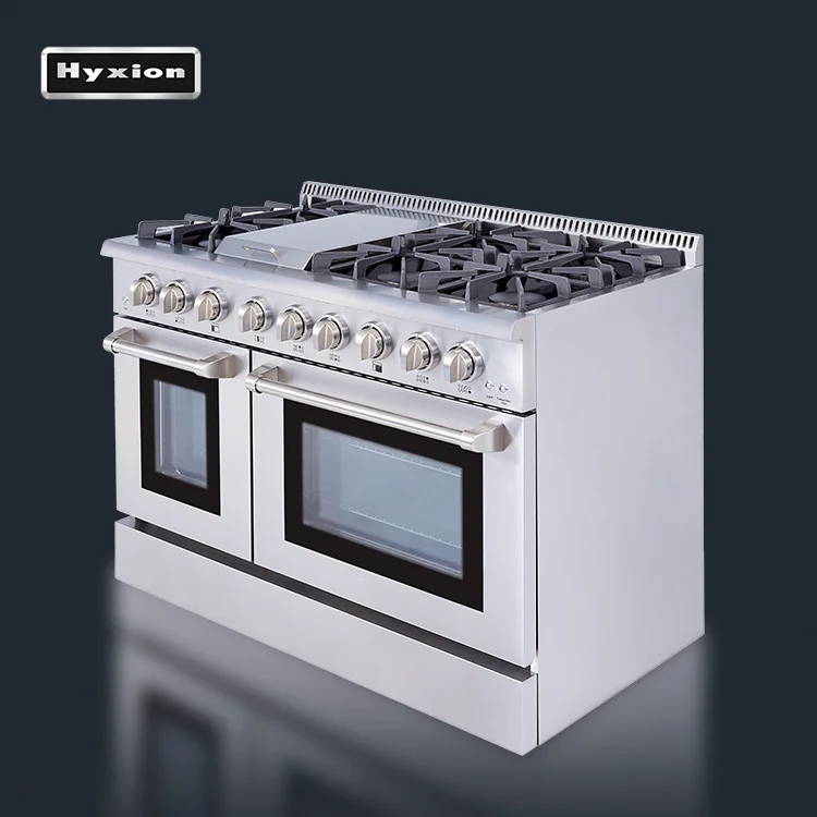Lycan professional 48 inch dual fuel range for natural gas, stainless-steel