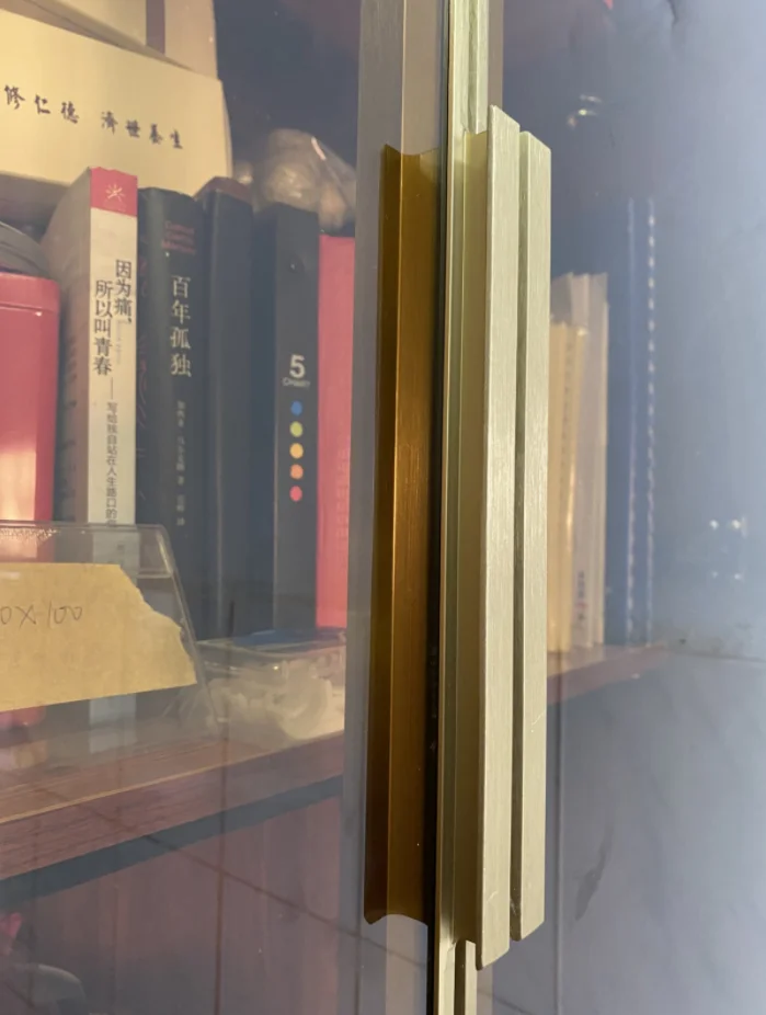 Simple style wardrobe aluminium profile for kitchen cabinet door pull handles profile furniture glass door frame