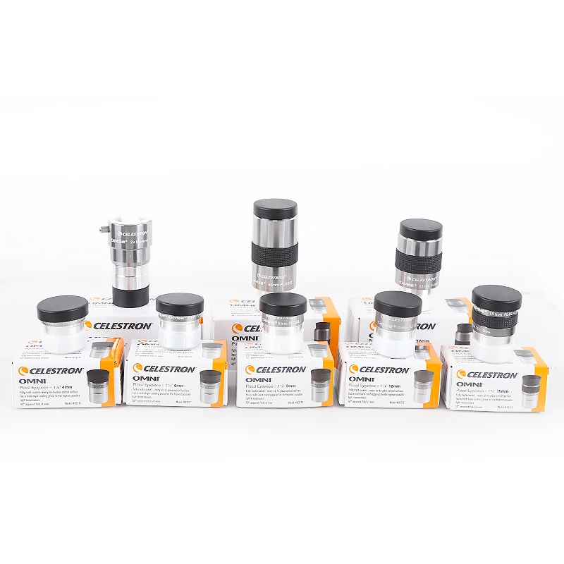 Celestron Omni 4mm 6mm 9mm 12mm 15mm 32mm 40mm and 2x eyepiece Barlow Lens Fully Multi-Coated Metal Astronomy Telescope