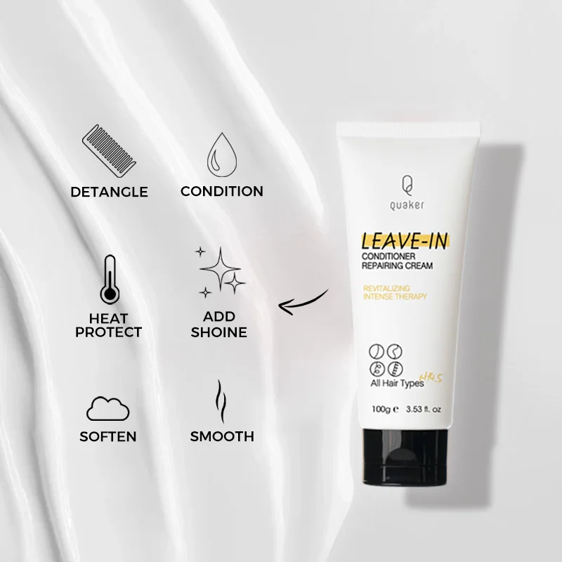 Qquaker Rinse Free Hair Moisturizer Keratin Repair Hair Treatment Private Label Hair Leave In Conditioner