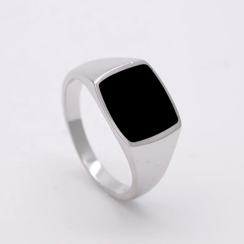 925 Sterling Silver Enamel Blank Signet Ring for Men and Women Custom