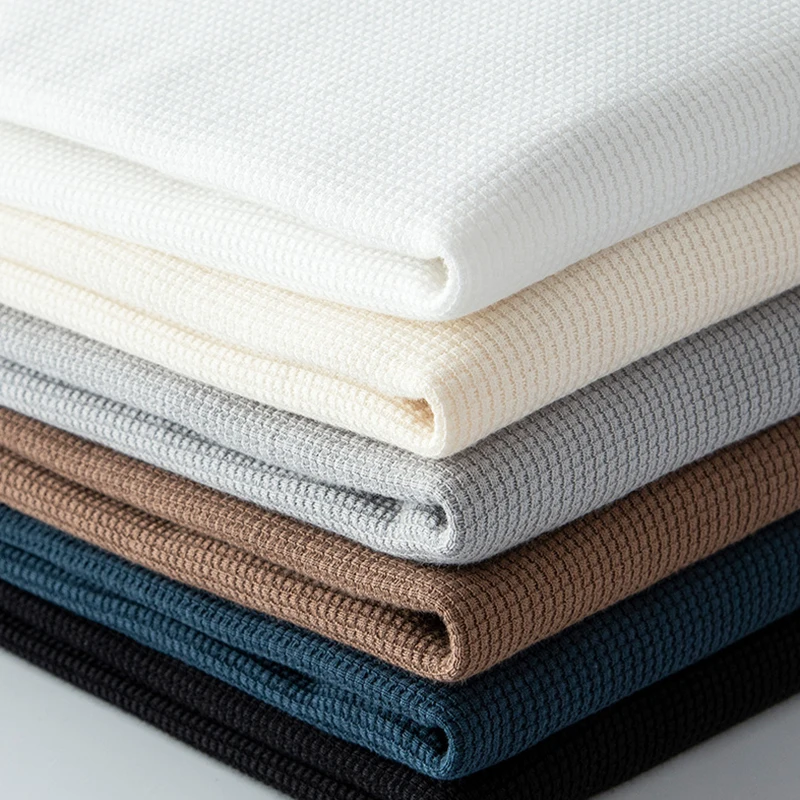 Shinesia OEM Unisex Waffle Sweat Shirts Custom Men High Quality Cotton Oversize Box Fit Waffle Long Sleeve Kint T shirt For Men