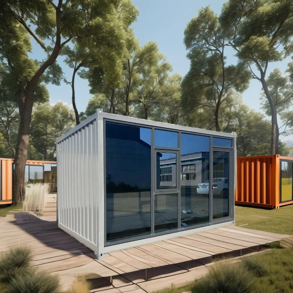 20ft Container Coffee Shop Boutique Container Shop with Floor-to-Ceiling Window Office Building Shipping Container Shop Price