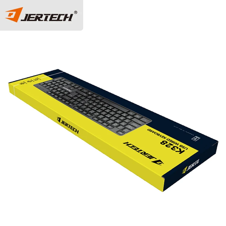 Jertech K328 Arabic Language Business Office klavye Layout OEM Brand Full Size Teclado Black USB Custom Wired Computer Keyboards