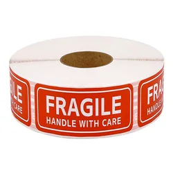 Red FRAGILE Warning Labels Stickers Used for Shipping and Packaging Stickers with Care and Caution Rectangular 2.5*7.5cm