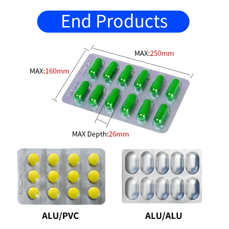 DPP-90R High Quality Lab Mini Softgel Capsule Pill Tablet PVC Plastic Blister Packing Packaging Machine