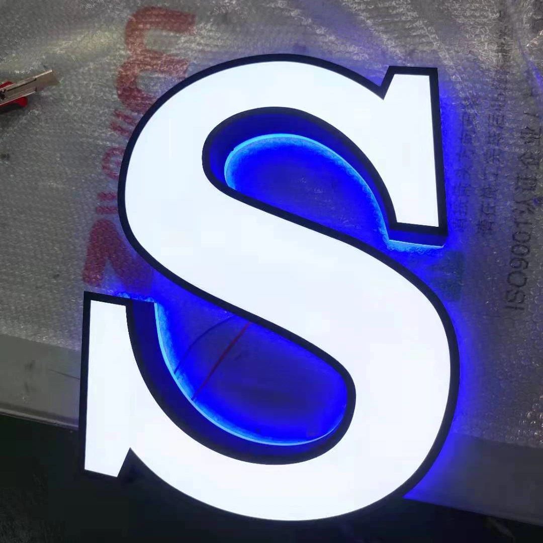 Outdoor Storefront Business Signs 3D Acrylic Company Illuminated Channel Letters Frontlit and Backlit Led Letter Signs