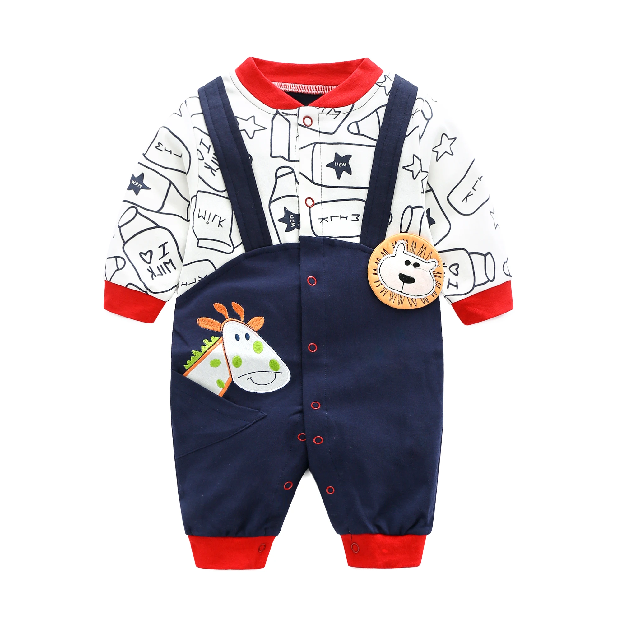 Wholesale Spring Baby Girls Clothes Soft Fashion Baby Boys Romper 100% Cotton Newborn Custom Overall Bodysuits