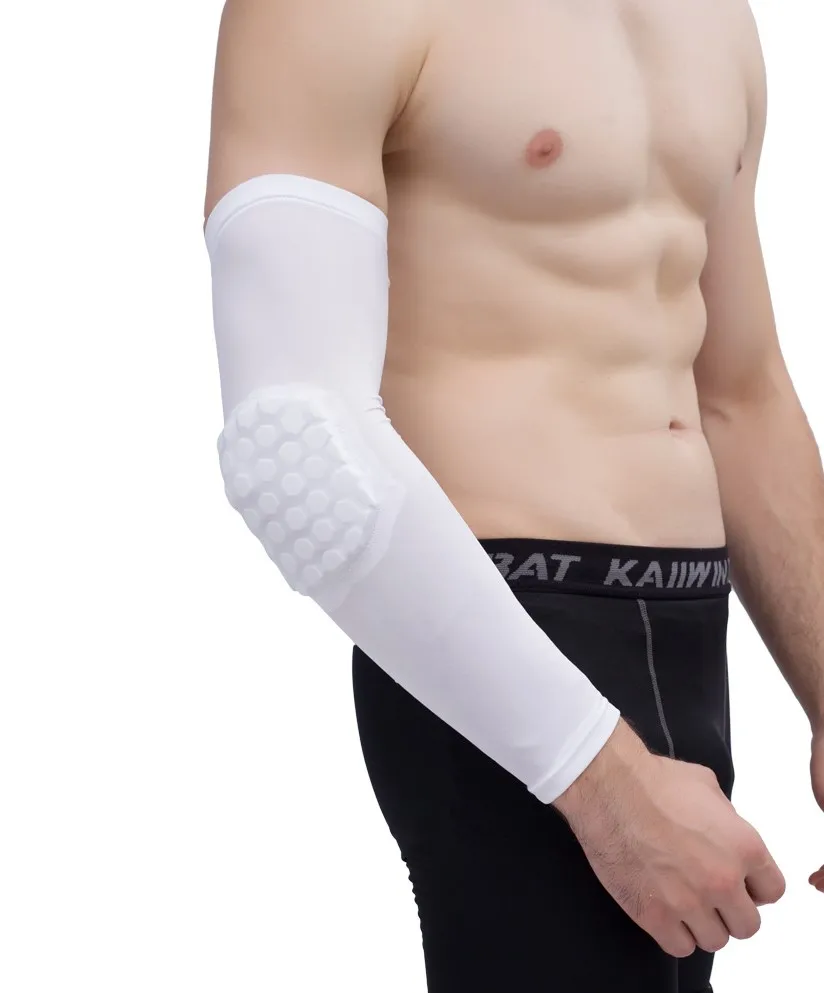 Hot sale Anti collision Basketball Arm Guard Honeycomb Long Elbow Pads