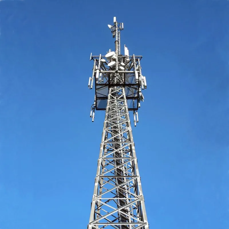30m 40m 50m 4 Legged Tubular Steel Tower With Wifi Cell Phone Antenna Telecommunication