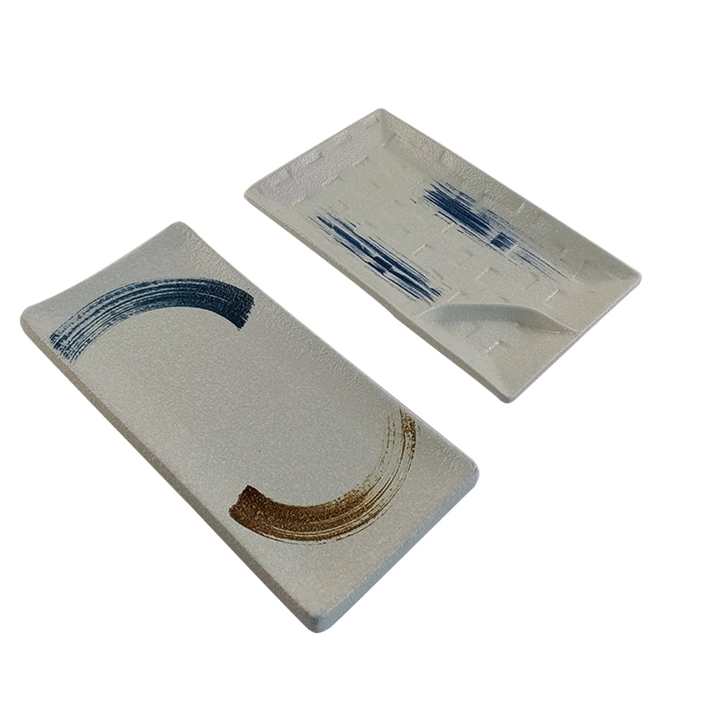 8/9 Inch High quality hot sale sushi plates and dishes porcelain sushi serving plates set ceramic sushi dinner plate set