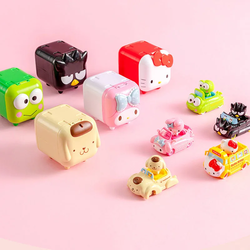 Sanrio Riding Family Fun Trip Blind Box Birthday Gift Kawaii My Melody Kuromi Cinnamoroll Pompom Purin Model