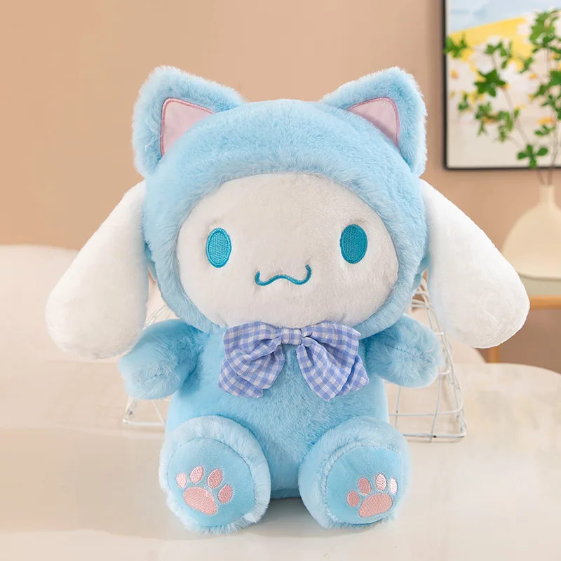 Cure Kuromi Plush Toy Transformed into Cat Plush Doll Kitty Rag Doll Birthday Gift for Children and Girls