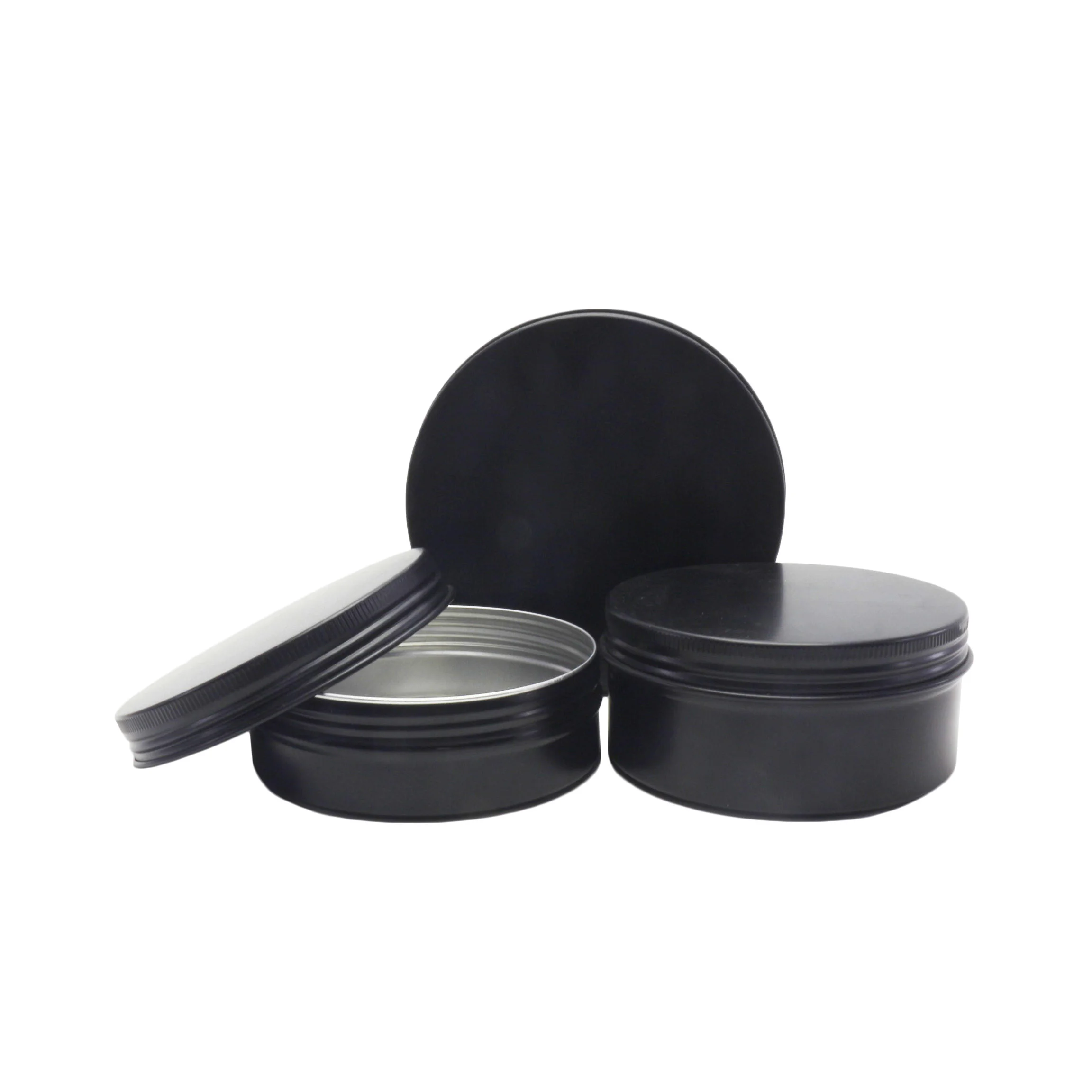 1oz 2oz 10ml 15ml 30ml 50ml 60ml 100ml empty aluminum jar matte black metal tin can with lids