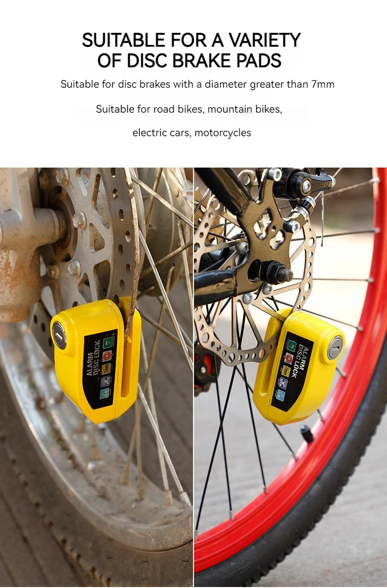 Best Small Alloy Disc Bicycle Brake Lock Advanced Anti Theft Protection Smart Alarm Disc Brake Bike Lock