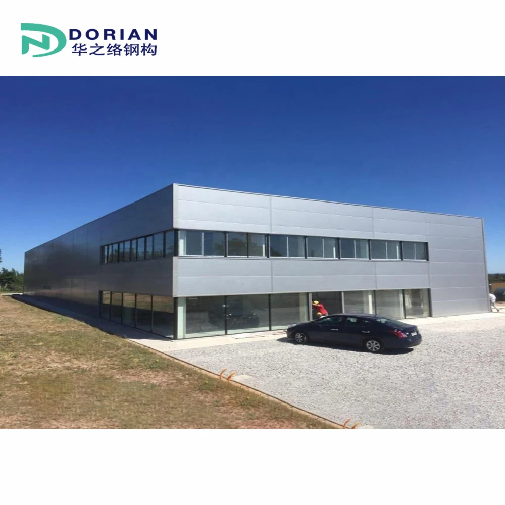 Standard Size Curved Roof Red Iron Steel Structure Beam Workshop Warehouse Shed Building For Sale