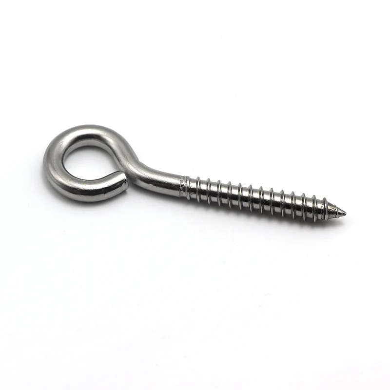 Ready To Ship Wholesale Wood Thread Stainless Steel Furniture Screw Hooks Self-tapping Eye Screw