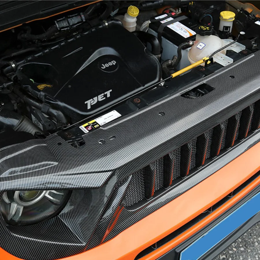 High Quality Matte Black Carbon Fiber Type ABS Front Grille For Renegade 2016-2020