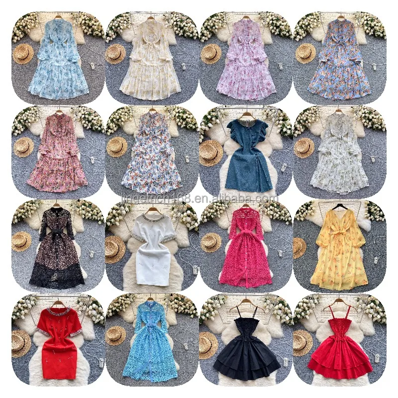 New fashion 2024 plus-size dress Chiffon floral long dress Front yard women elegant summer casual dress