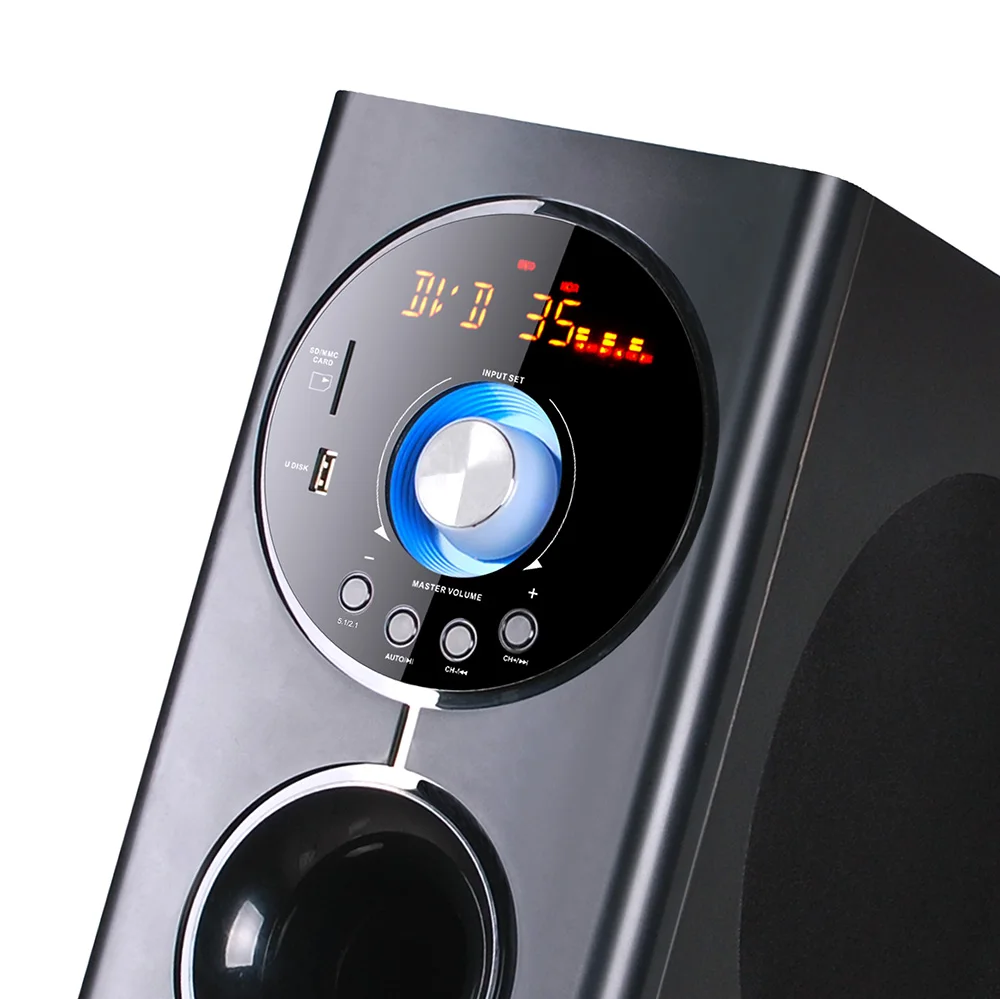 80W fm portable radio wooden Bt subwoofer PC computer multimedia for 5.1 Speaker home stereo system