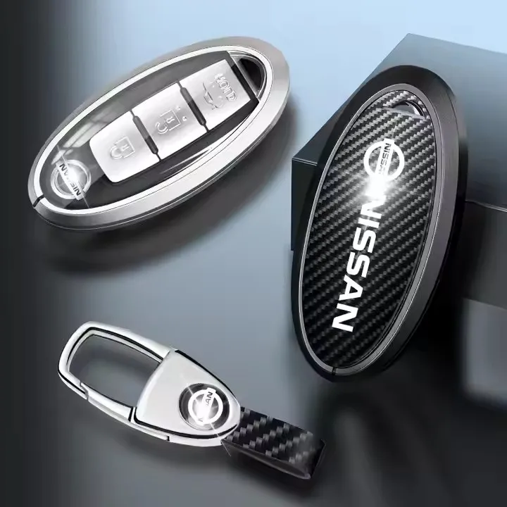 Professional Factory Supply Aluminum alloy Leather Case For Car Keys Cover For Nissan SUNNY TIIDA Almera