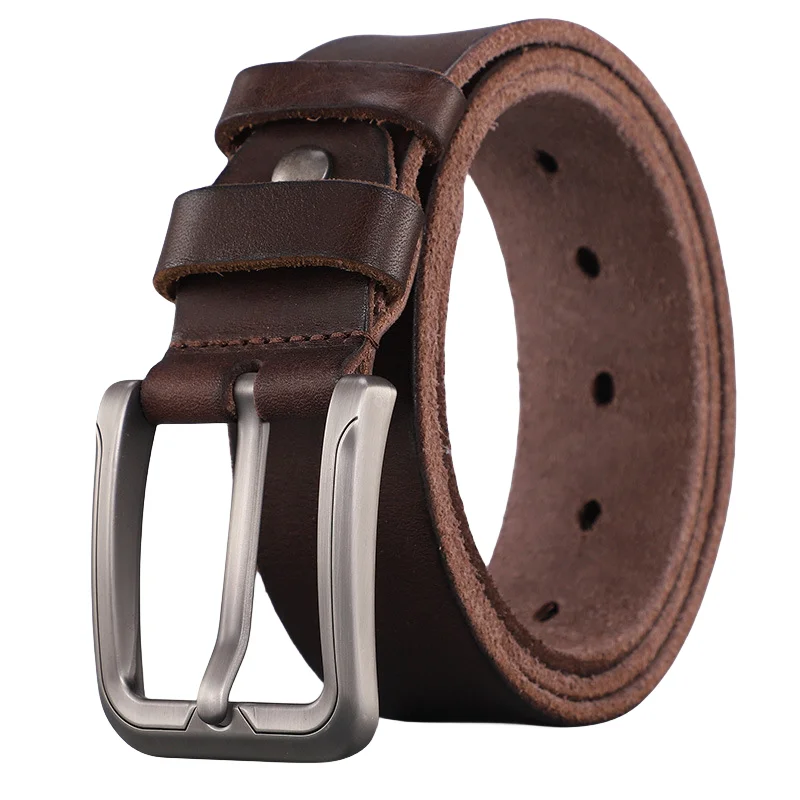 New Design Custom Genuine Leather All-match Cowhide Belt Fashionable and Versatile Double Side Top Grain Leather Belt for Men