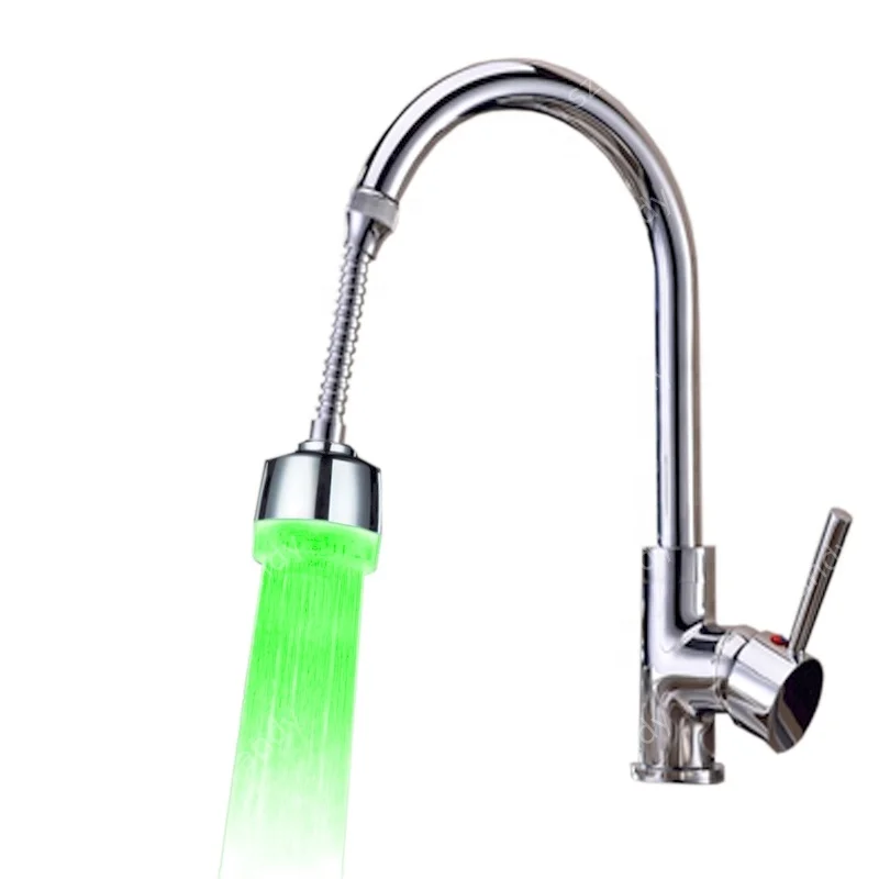 Single Blue Color Lighting LED ABS Kitchen Faucet