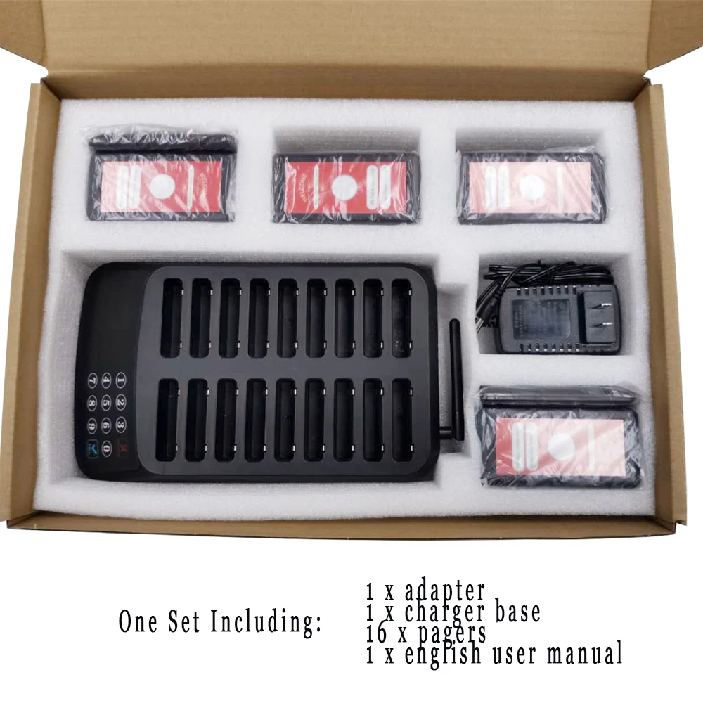 10 Years China Supply 433MHz with 16 Pagers Custom Waterproof Wireless Restaurant guest pager system