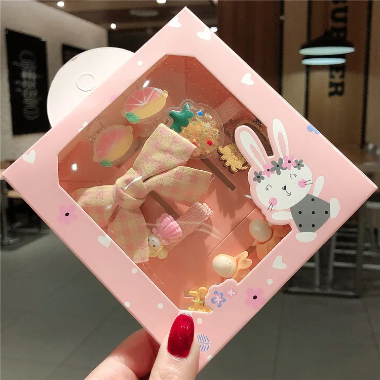 Wholesale Designers Girls Accessories Flower Fabric Hairbands Crown Shell Baby Hair Clip Bands Clips Set Bee Hairbands For Kids