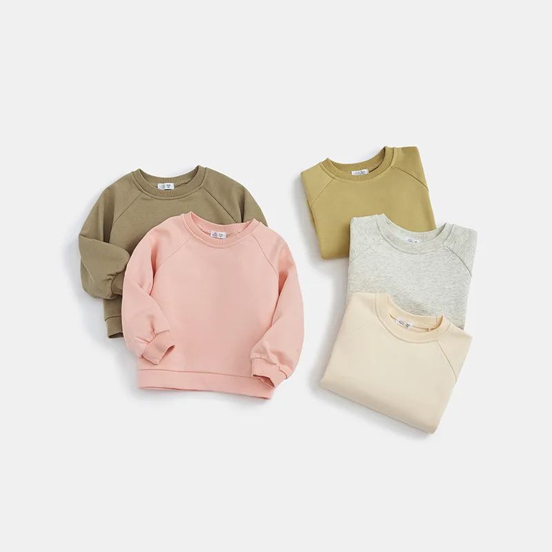 korean ins girl boy cotton sweatshirt spring autumn children long sleeve blouse